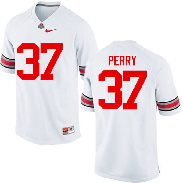 Men Ohio State Buckeyes #37 Joshua Perry College Football Jerseys Game-White